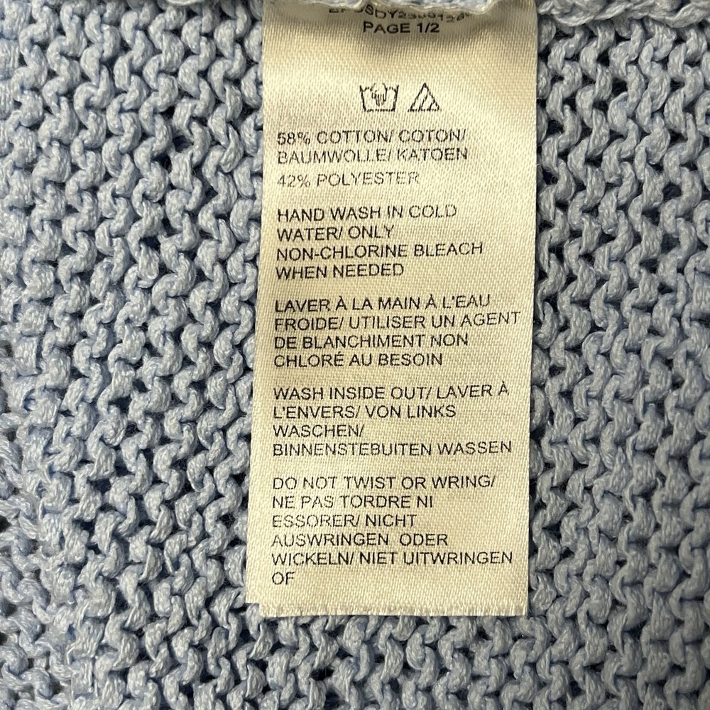 Lord and Taylor Woman's Plus Size 2X Sweater Cotton Blend Blue Coastal Cottage - Picture 6 of 8